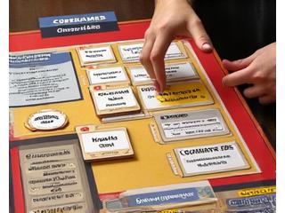 Codenames game cards and active game setup